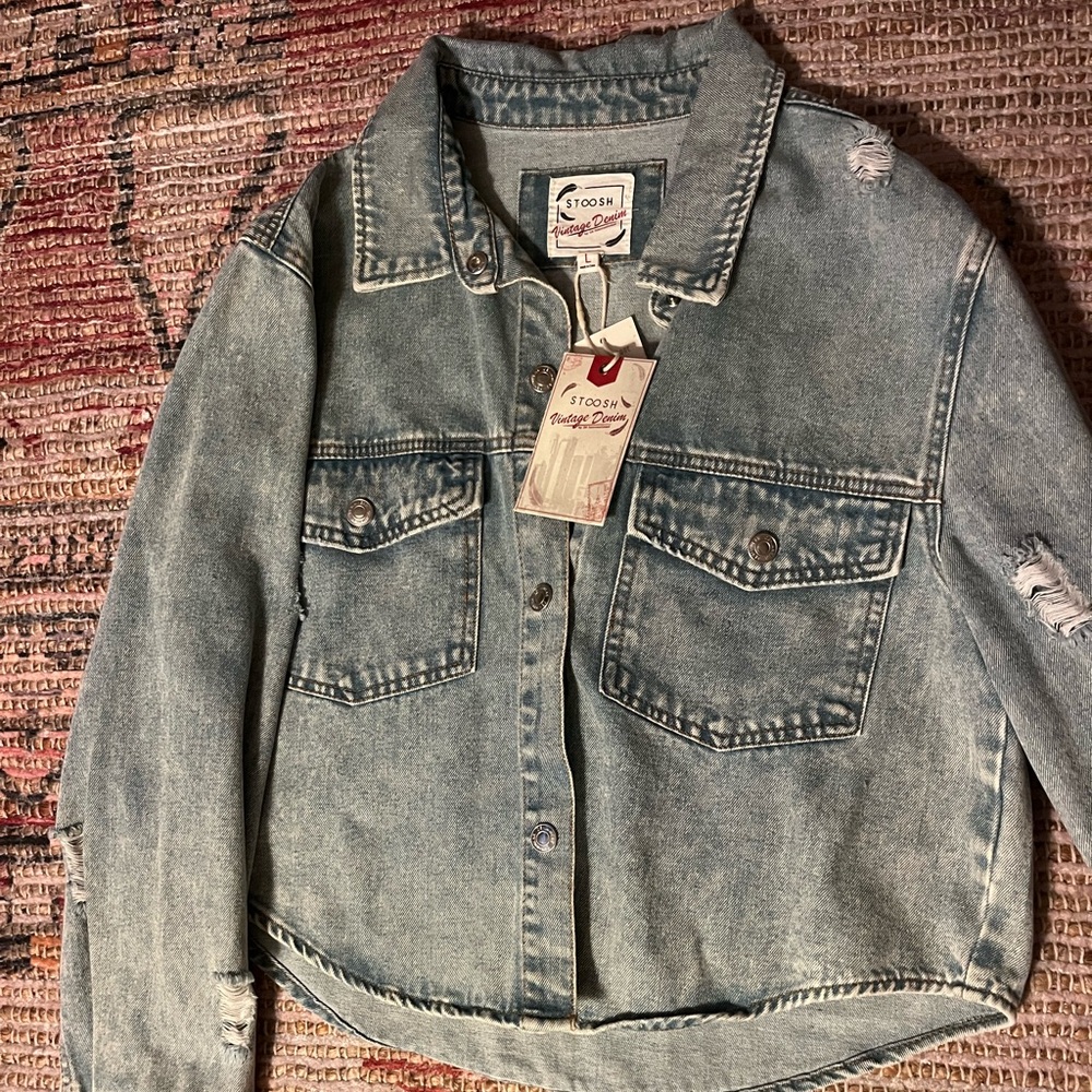 Stoosh Women's Faded Blue Denim Jacket